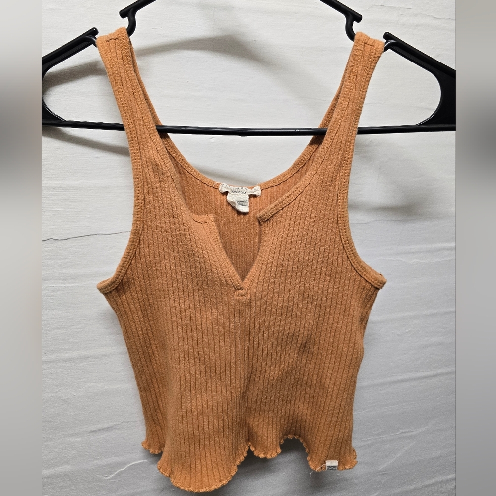 BILLABONG Yellow Ribbed Crop Top